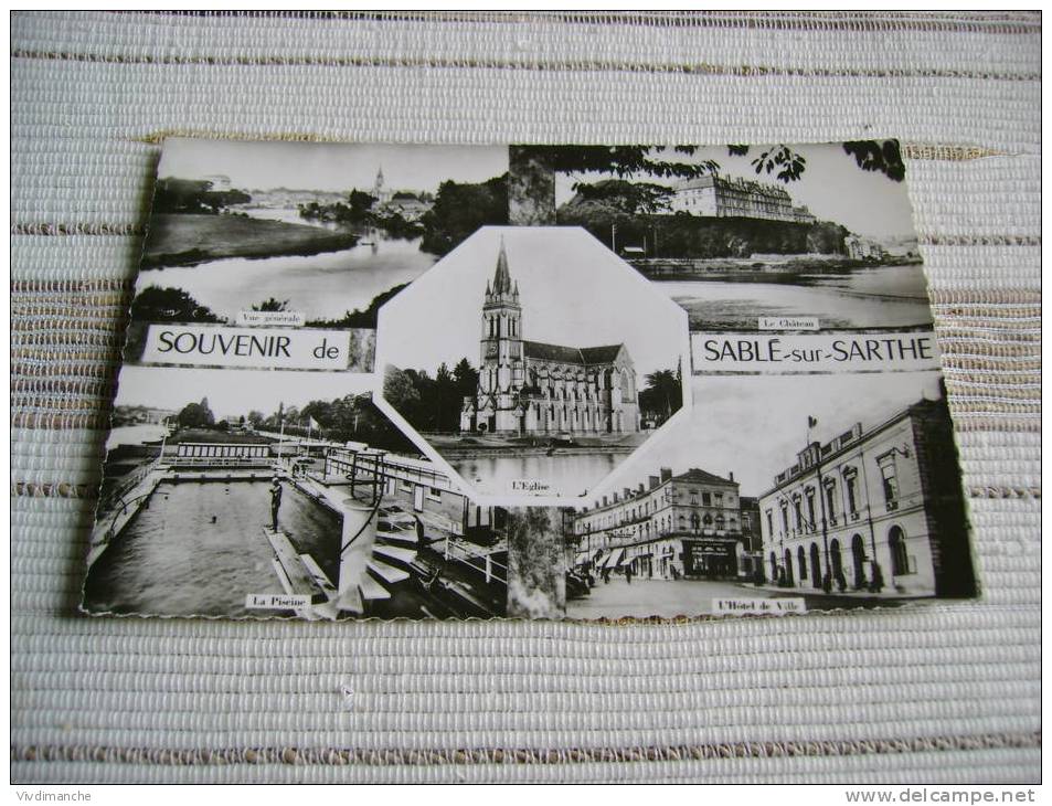 72 - SABLE SUR SARTHE - MULTI-VUES - CPSM CARTE PHOTO FORMAT CPA DE 1961 - Sable Sur Sarthe