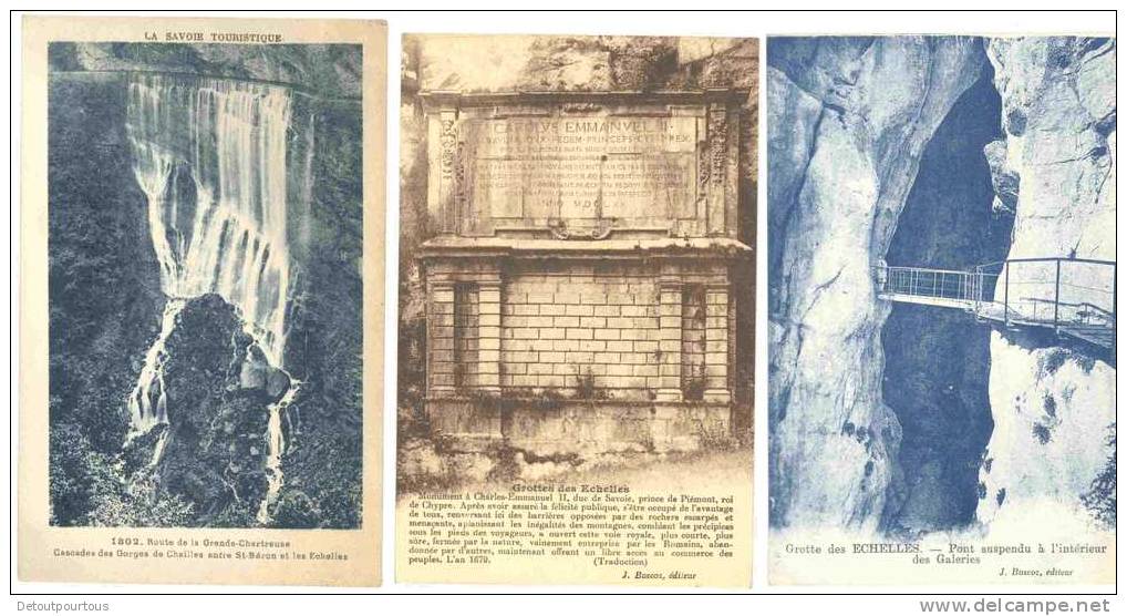 Grotte Des ECHELLES X2 Monument Charles Emmanuel II Duc De Savoie & Pont + Cascade Des Gorges De CHAILLES Près ST BERON - Les Echelles