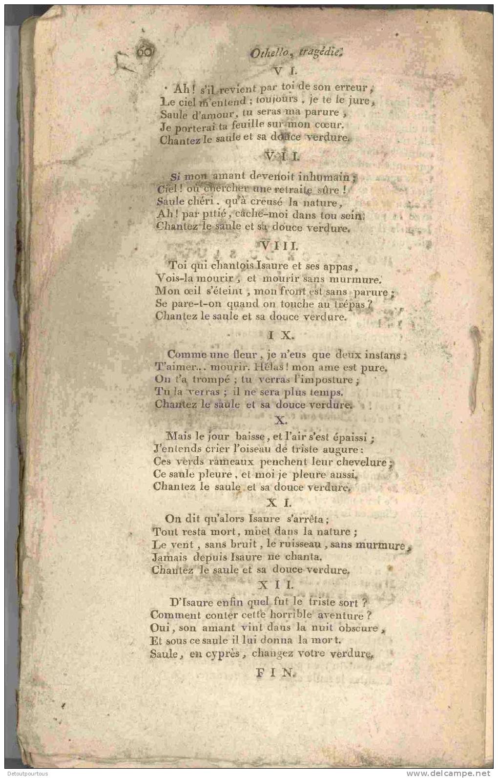 OTHELLO More De Venise  Ducis ( AN II De La République 1793 ) Ex Libris C SEGUIN Neveu De MONTGOLFIER  ( Shakespeare ) - 1701-1800