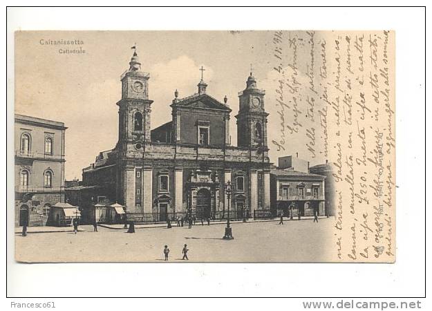 $-318 Sicilia CALTANISSETTA Cattedrale 1914 Viaggiata  - Formato 10x15 Cm Circa - Caltanissetta