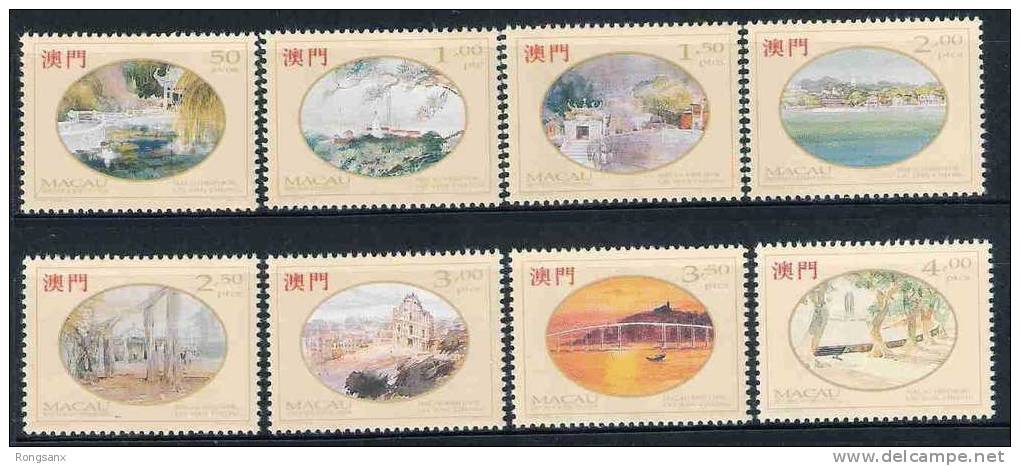 1995 MACAO HERITAGE LANDSCAPE PAINTING 8V - UNESCO