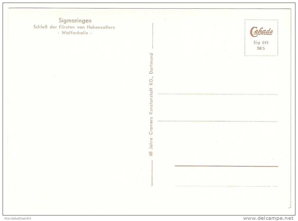 AK SIGMARINGEN Schloß Der Fürsten Von Hohenzollern - Waffenhalle - - Sigmaringen