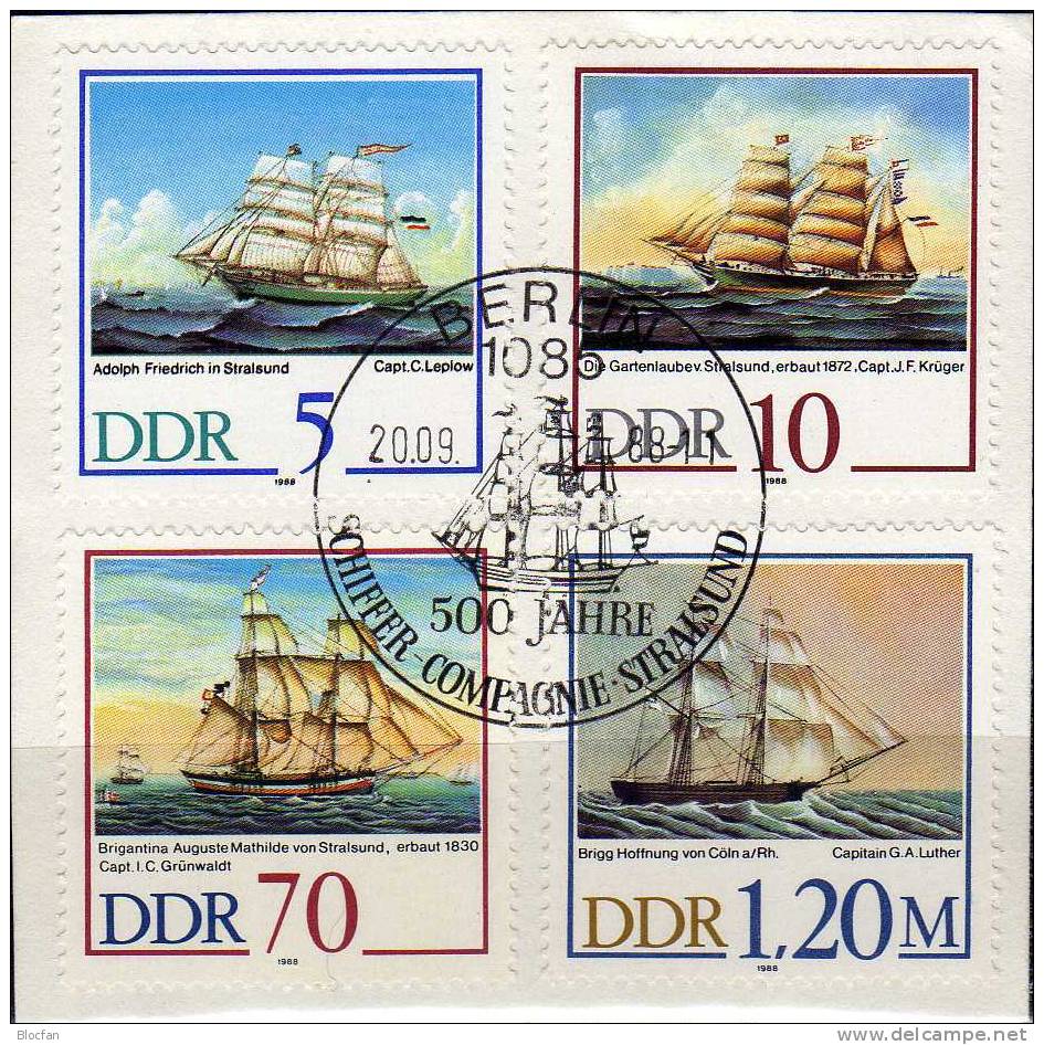 Segelschiffe Der Compagnie Stralsund DDR 3198/1 O 5€ - Maritime