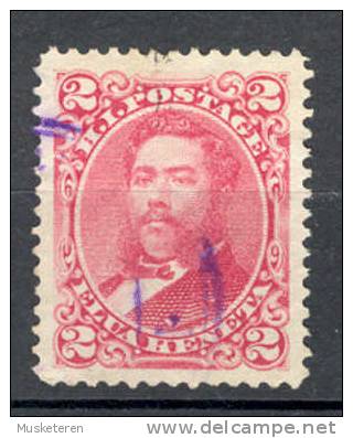 Hawaii 1886 Mi. 28b 2c. King Kalakaua Purple Maui? Cancel - Hawaii