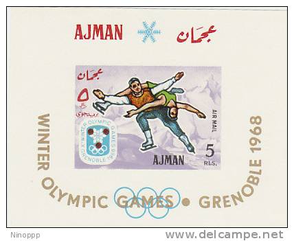 Ajman-1967 Grenoble Winter Olympics Souvenir Sheet MNH - Winter 1968: Grenoble
