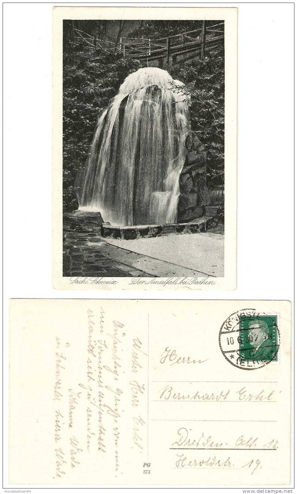 AK Sächs. Schweiz Der Amselfall Bei Rathen 10.6.30 2  N KÖNIGSTEIN * (ELBE) * Nach Dresden Alt 18 - Rathen