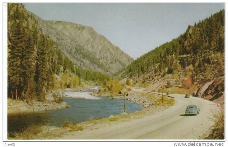 Stevens Pass Highway 2, Cascades WA On C1940s Postcard, Union Oil Postcard, Auto - Andere & Zonder Classificatie