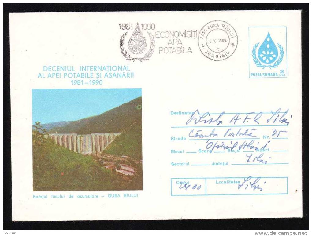 Romania 1984 Cover Stationery; Ponts-bridge-barrage-elec Tricite,Gura - Raului. - Elektrizität