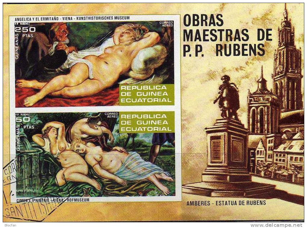 Rubens Im Kunstmuseum Wien Äq.-Guinea 292/3B + Block 79 ** Plus O 17€ - Nus