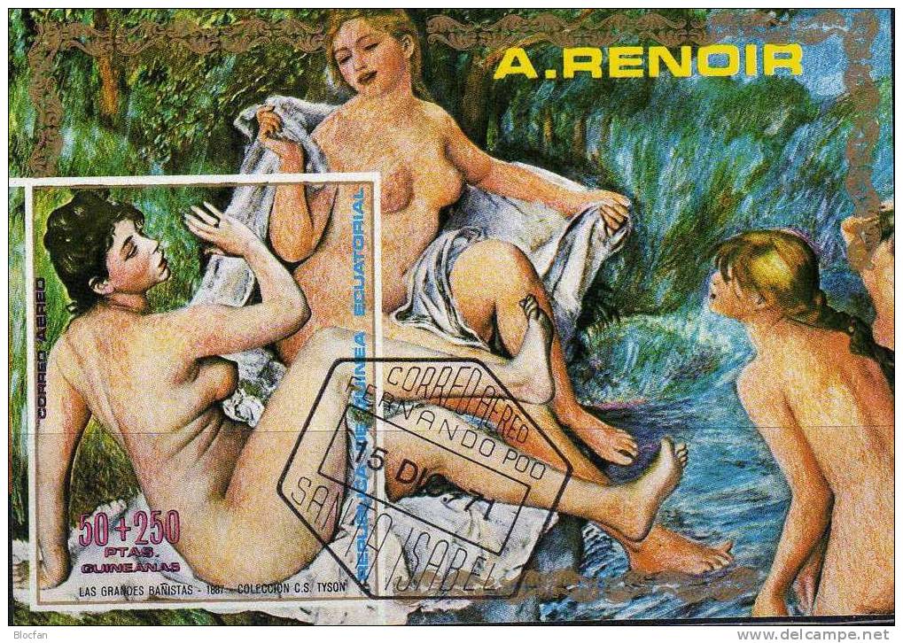 Aktgemälde Von A. Renoir Äquator. Guinea Block 55 Plus 56 O 2€ - Impressionismus