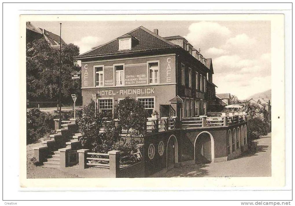 TRECHTINGSHAUSEN A.Rhein. Hotel Rheinblick,bes.Fritz Gaenz(2scans) - Mayen