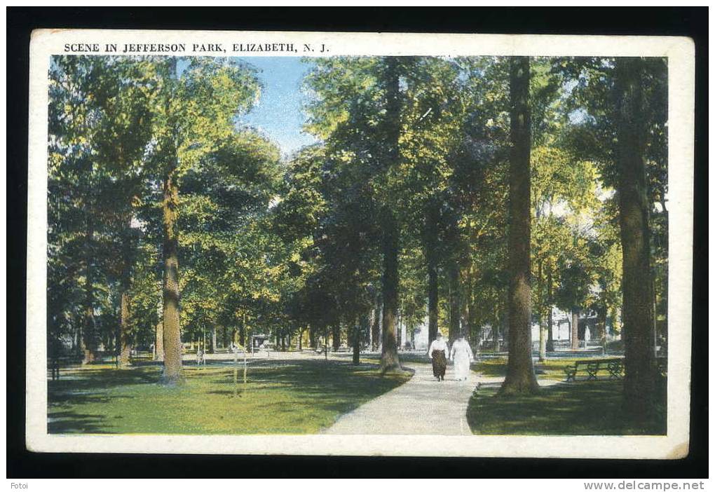 OLD PHOTO POSTCARD JEFFERSON PARK ELIZABETH NEW JERSEY NJ USA - Elizabeth