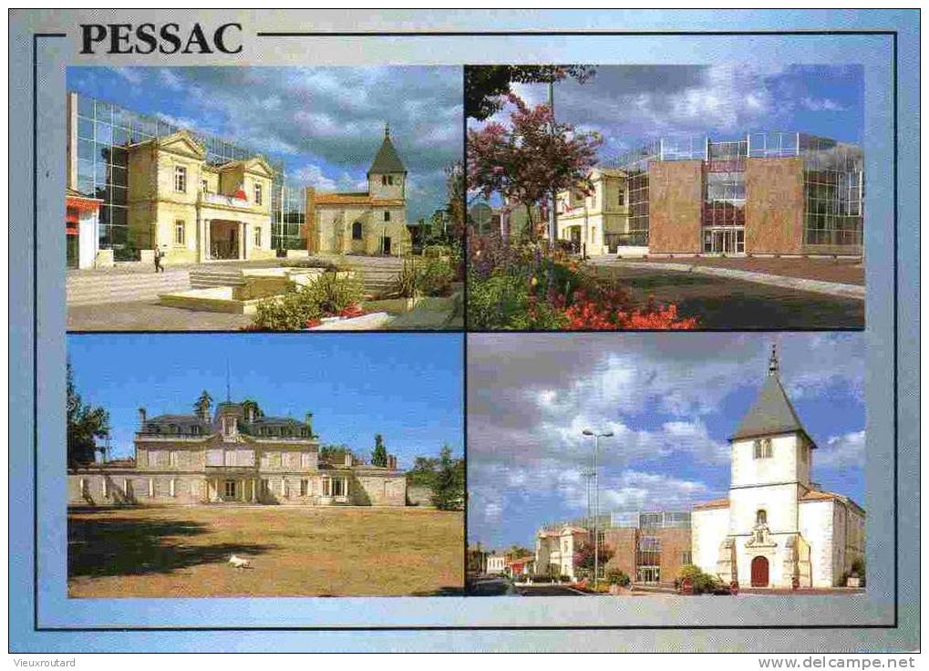 CPSM. PESSAC. 4 VUES. DATEE 1998. - Pessac