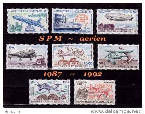 SPM ~ Lot  Aerien 64 à 71   Neuf ** (sans Trace)1987 / 1992= 8 Valeurs X X - Neufs