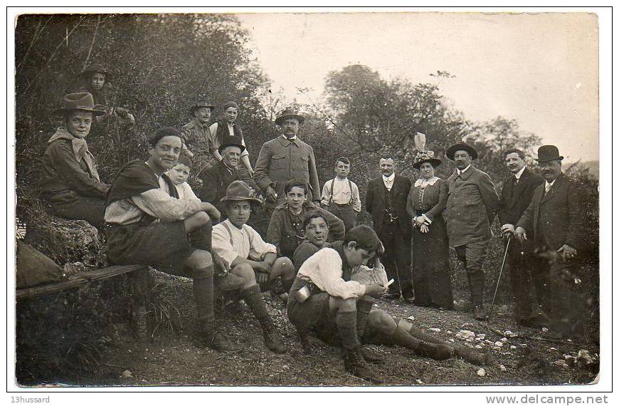 Carte Photo Ancienne Non Localisée - Groupe De Scouts (2) - Scoutisme - Padvinderij