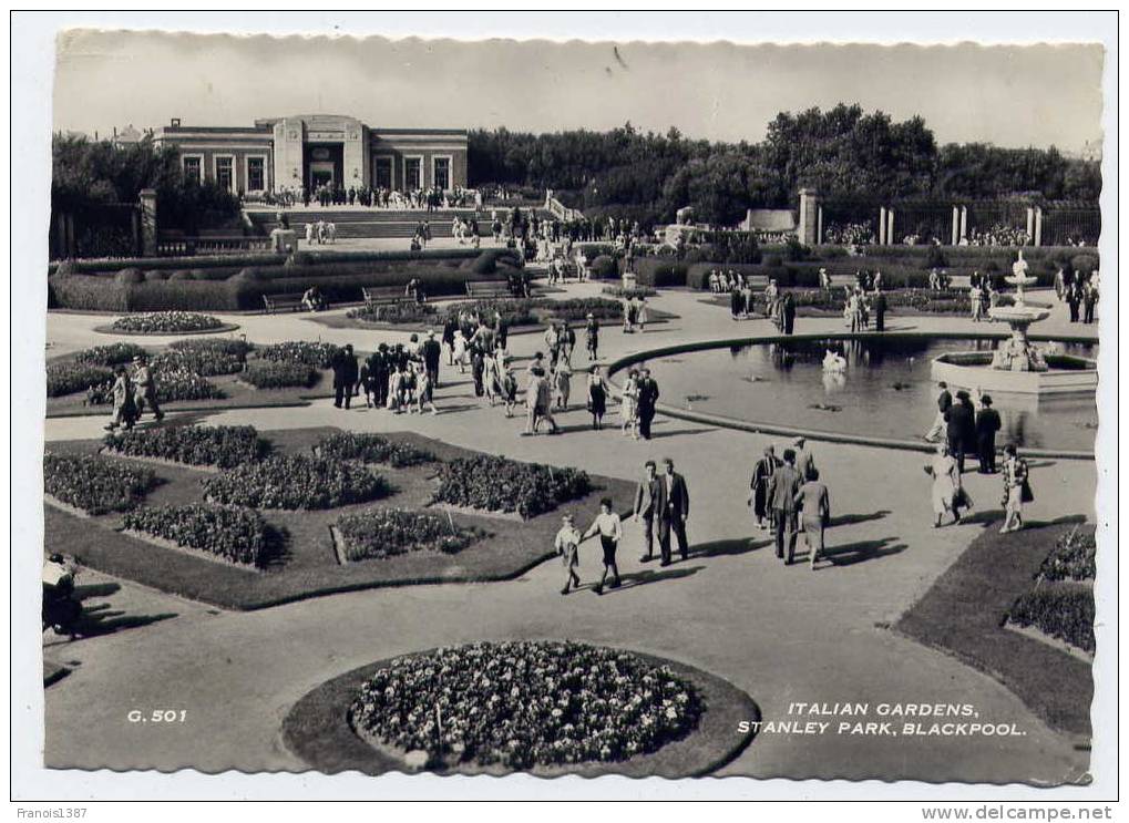 Ref 151 - ANGLETERRE - BLACKPOOL - Italian Gardens - Stanley Park (Carte Semi-moderne Grand Format) - Blackpool