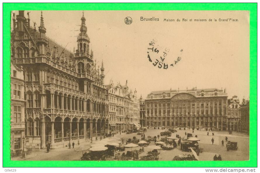 BRUXELLES - MAISON DU ROI - MAISONS DE LA GRAND´PLACE - ANIMÉE MARCHÉ - CIRCULÉE EN 1935 - - Markets