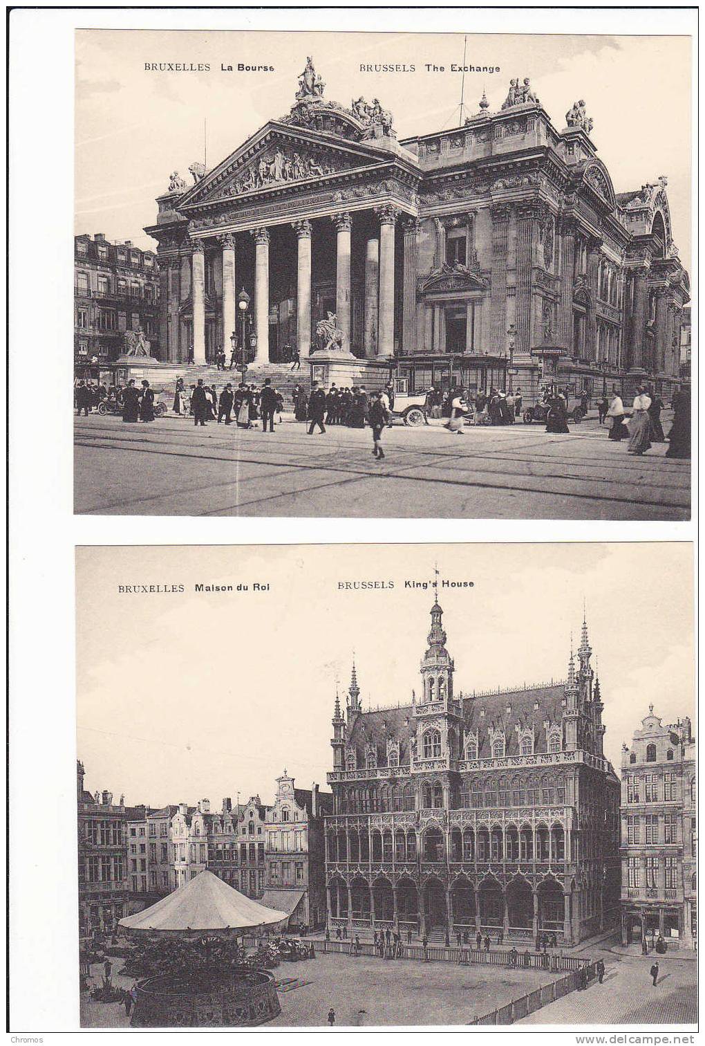 Lot De 12 Très Grande (!!!) Anciennes Cartes Postales De Bruxelles - Sets And Collections