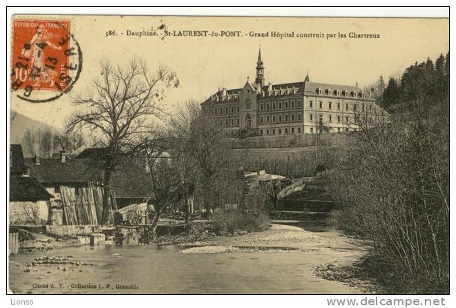 St Laurent Du Pont 38-berges Devant Le Grand Hopital  Charette - Saint-Laurent-du-Pont