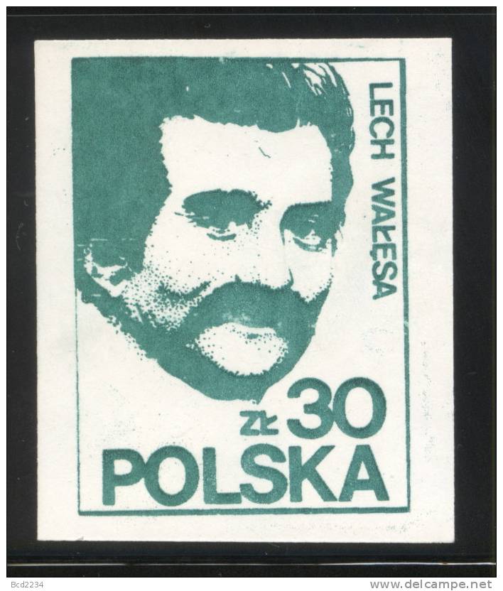 POLAND SOLIDARNOSC SOLIDARITY (GDANSK) 1983 LECH WALESA DARK GREEN CHALKY PAPER NOBEL PRIZE WINNER POLOGNE POLEN - Vignettes Solidarnosc