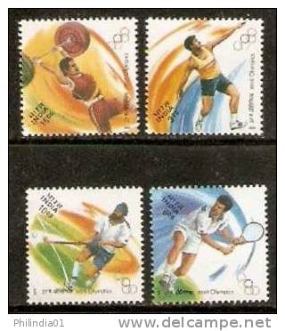 India 2000 Summer Olympic Sydeny Hockey Tennis Weightlifting Sc 1843-46 MNH 4v - Verano 2000: Sydney