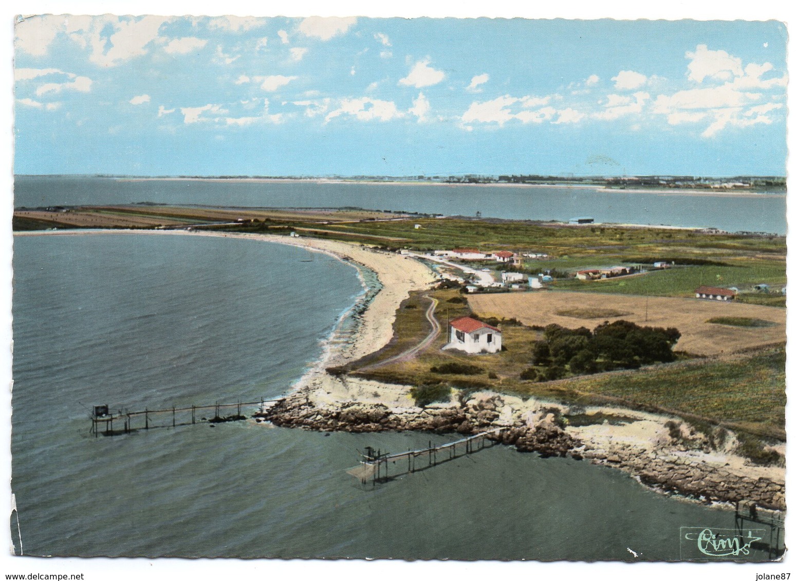 CPSM         17        ANGOULINS     1973      VUE AERIENNE    LA PLAGE ET LA POINTE DU CHAY - Angoulins