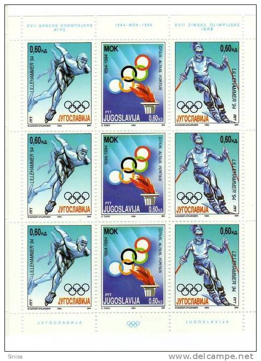 Yugoslavia / Olympic Games / Lillehammer `94 - Winter 1994: Lillehammer