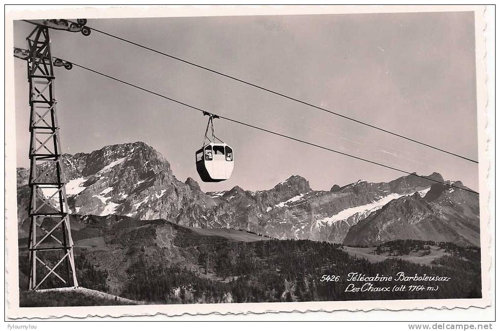 TELECABINE BARBOLEUSAZ - Les Chaux - Année 1960 Env. Noir/blanc - La Chaux