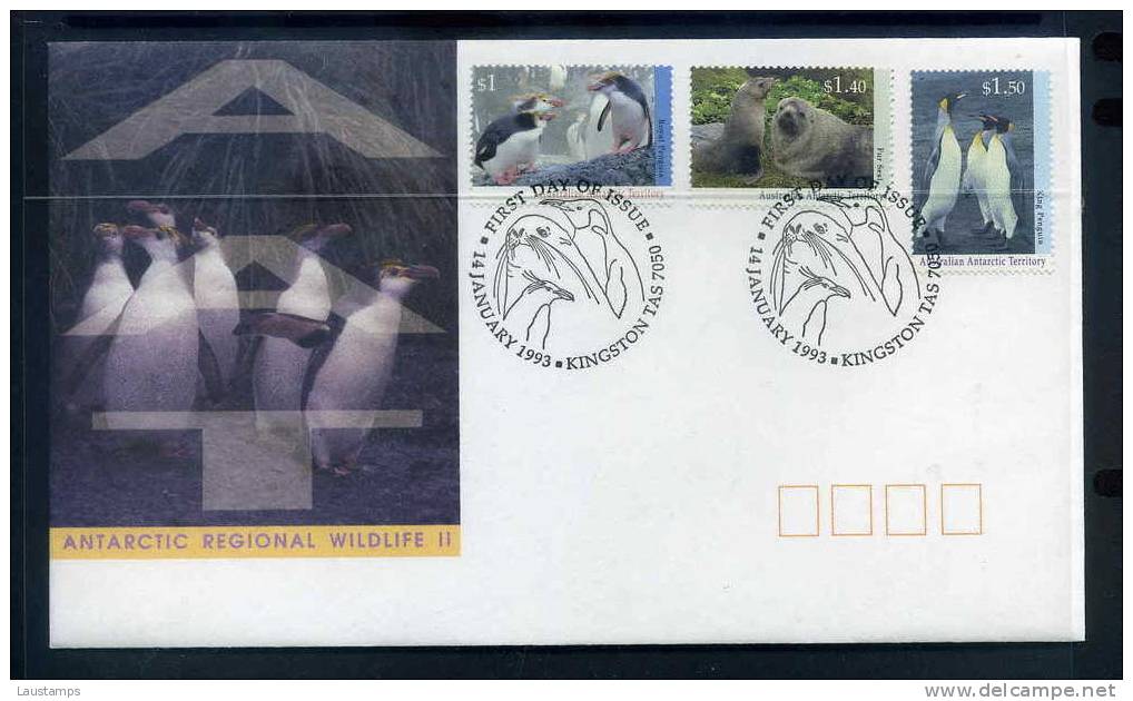 AAT 1993 Wildlife, Penguins FDC - Pinguïns & Vetganzen