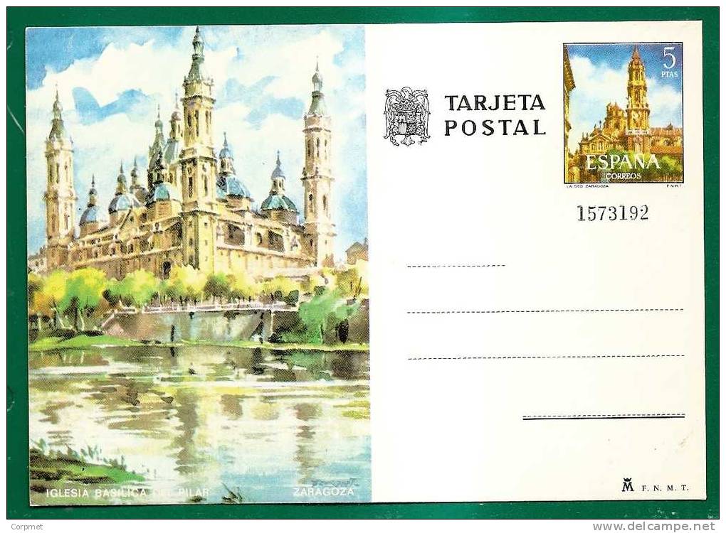 ESPAÑA - TARJETA POSTAL ZARAGOZA - ENTERO Numerado - 1931-....