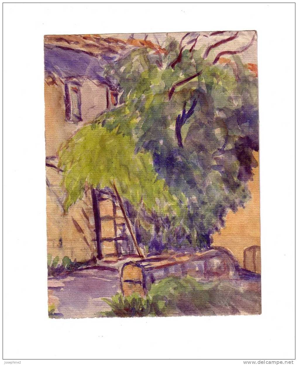 Façade D´un Mas En Provence - Aquarelle - Acuarelas