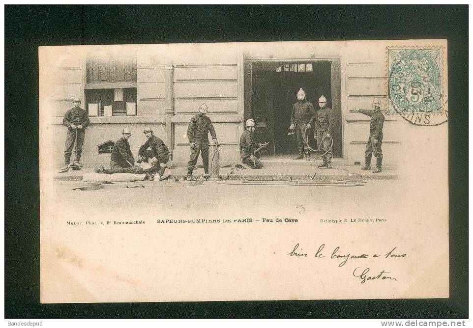 Sapeurs Pompiers De Paris - Feu De Cave ( Animée Pompier Dos Précurseur E. Le Deley ) - Feuerwehr