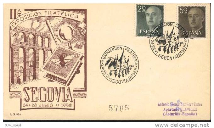 1958  Espagne  Aquedue Romain  Segovia Archéologie Archeologia Unesco Sur Lettre - UNESCO