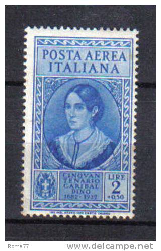 3RG200 - REGNO , Garibaldi Posta Aerea N. 35  ***  Gomma Macchiata - Poste Aérienne