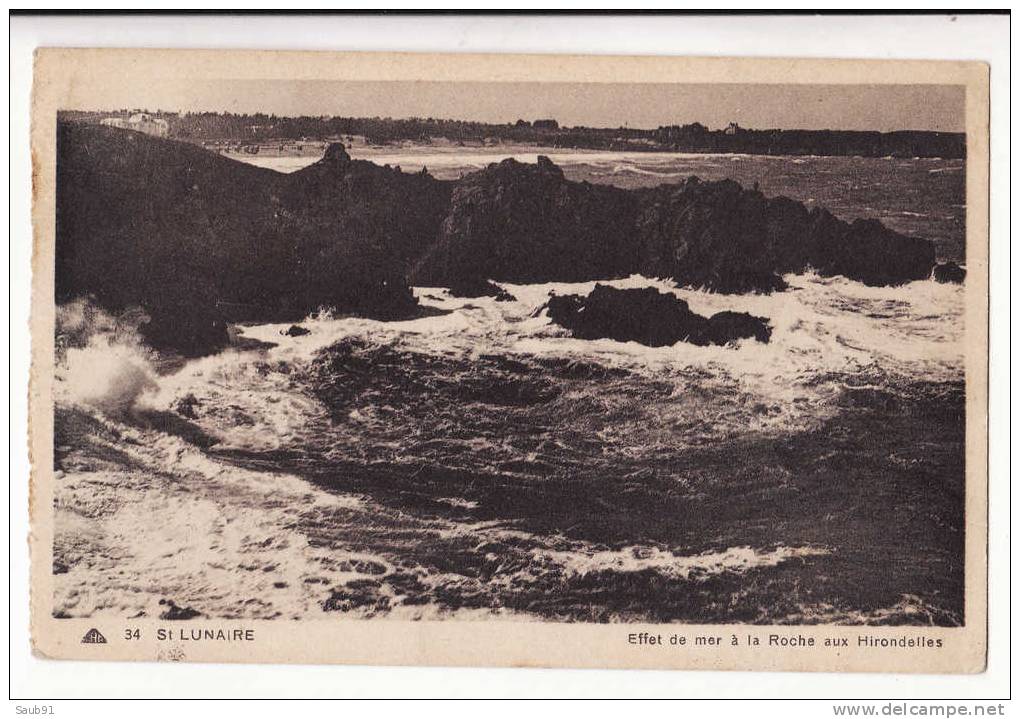 Saint Lunaire  - Effet De Vagues à La Roche Des Hirondelles -- N°34 - CAP Strasbourg -. Circulé - Réf: 669 - Saint-Lunaire