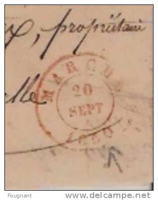 BELGIQUE : 1850: Lettre De MARCHE Vers ROCHEFORT.Oblit.MARCHE Double Cercle Rouge;verso:oblit.ROCHEFO RT,double Cerc - Altri & Non Classificati