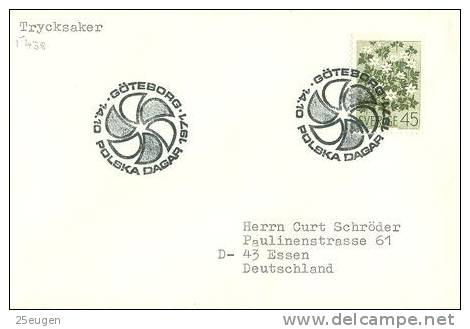 SWEDEN 1971 EUROPALIA  POSTMARK - Briefe U. Dokumente