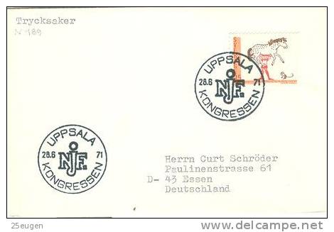 SWEDEN 1971 EUROPALIA  POSTMARK - Briefe U. Dokumente