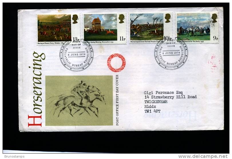 GREAT BRITAIN - 1979  HORSERACING PAINTINGS  FDC - 1971-1980 Decimal Issues