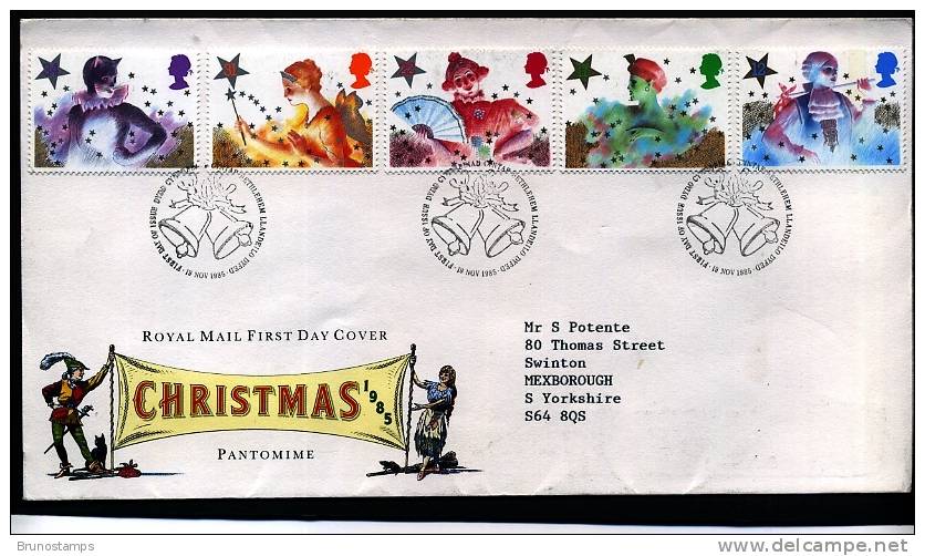 GREAT BRITAIN - 1985  CHRISTMAS  FDC - 1971-1980 Decimal Issues