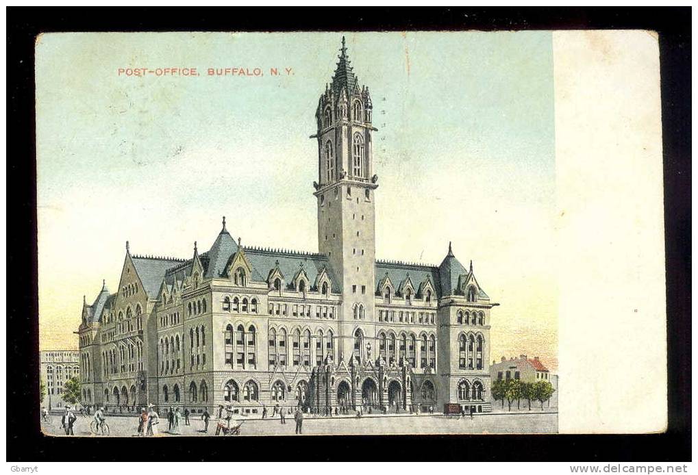 Buffalo New York Post Office. Buffalo NY 1907 Duplex Cancel Tieing Scott # 328 To Card. Belmont Ont Split Ring Received. - Buffalo