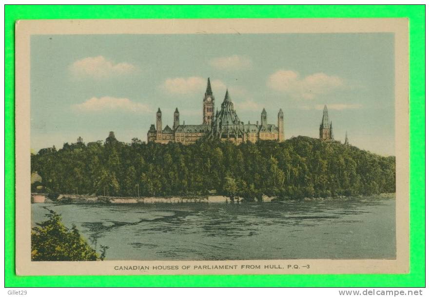 OTTAWA, ONTARIO - CANADIAN HOUSES OF PARLIAMENT FROM HULL - PECO - - Ottawa