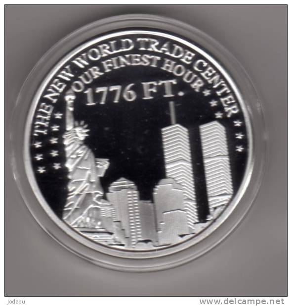 The New World Trade Center  U-s-a  -40mm- Plaqué Argent 999 - Autres & Non Classés