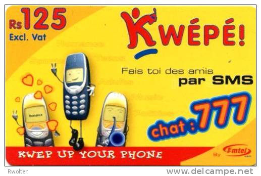 @+ Ile Maurice - Recharge GSM - KWEPE 125 - Chat 777. Ref: MU-KWE-REF-0004A - Mauritius