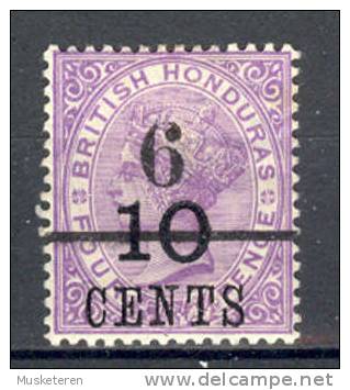 British Honduras 1891 SG. 44  6c. On 10c. On 4d. (Black) Queen Victoria ERROR Missing Part Of 6 !! MH - Honduras Británica (...-1970)