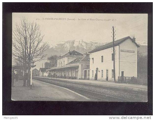 St Pierre D'albigny La Gare & Mont Charvay édit.blanc N° 415 Chemin De Fer Belle Carte - Saint Pierre D'Albigny