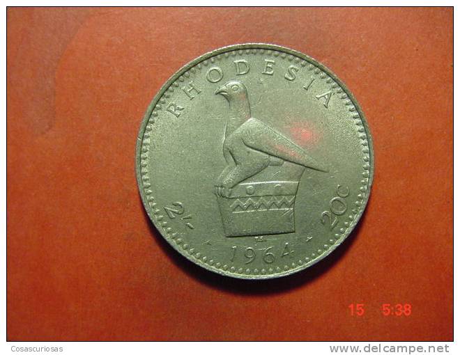 622 RHODESIA  RODESIA   2 S   20 C  BIRD PAJARO  ANIMAL  YEAR 1964  EF  OTHERS IN MY STORE - Rhodésie