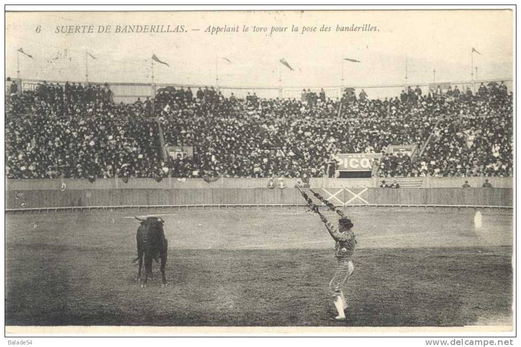 SUERTE DE BANDERILLAS - Appelant Le Toro (taureau) Pour La Pose Des Banderilles - 1923 - Taureaux