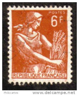 FRANCE 1957-   Y&T  1115  - Moissonneuse 6F Brique   -  Oblitéré - 1957-1959 Reaper