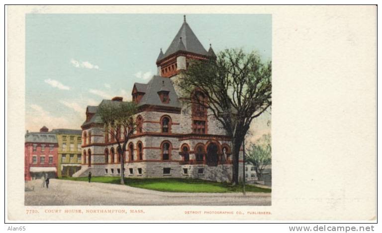 Northhampton MA Courthouse On 1900s Vintage Detroit Photographic Co. Undivided Back Postcard - Northampton